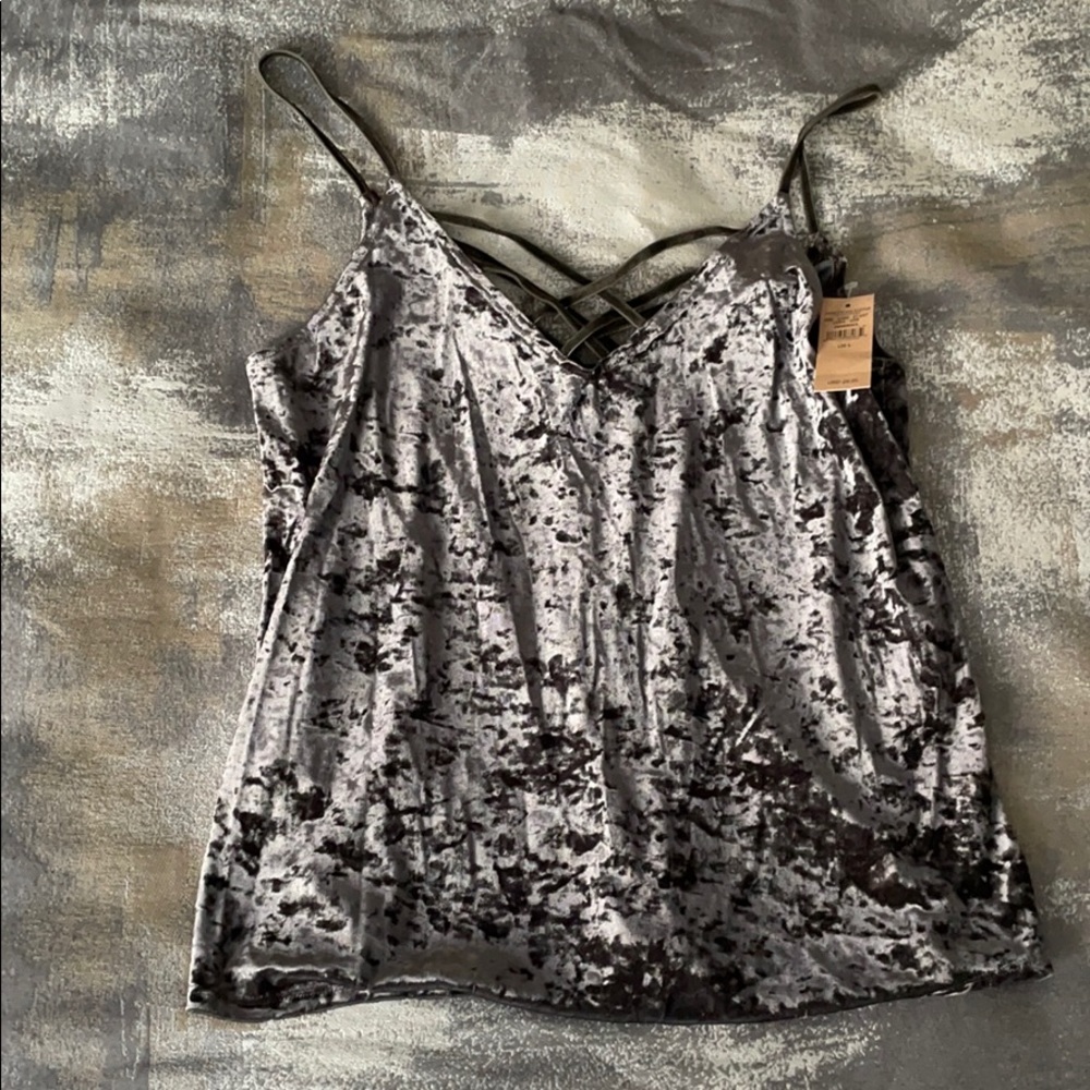 NWT AE Aerie Velvet Tank Forest Green